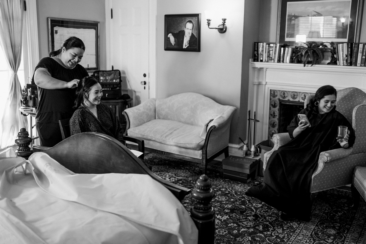 Bride Getting Ready, Rosemont Manor, Emily Mar Photography