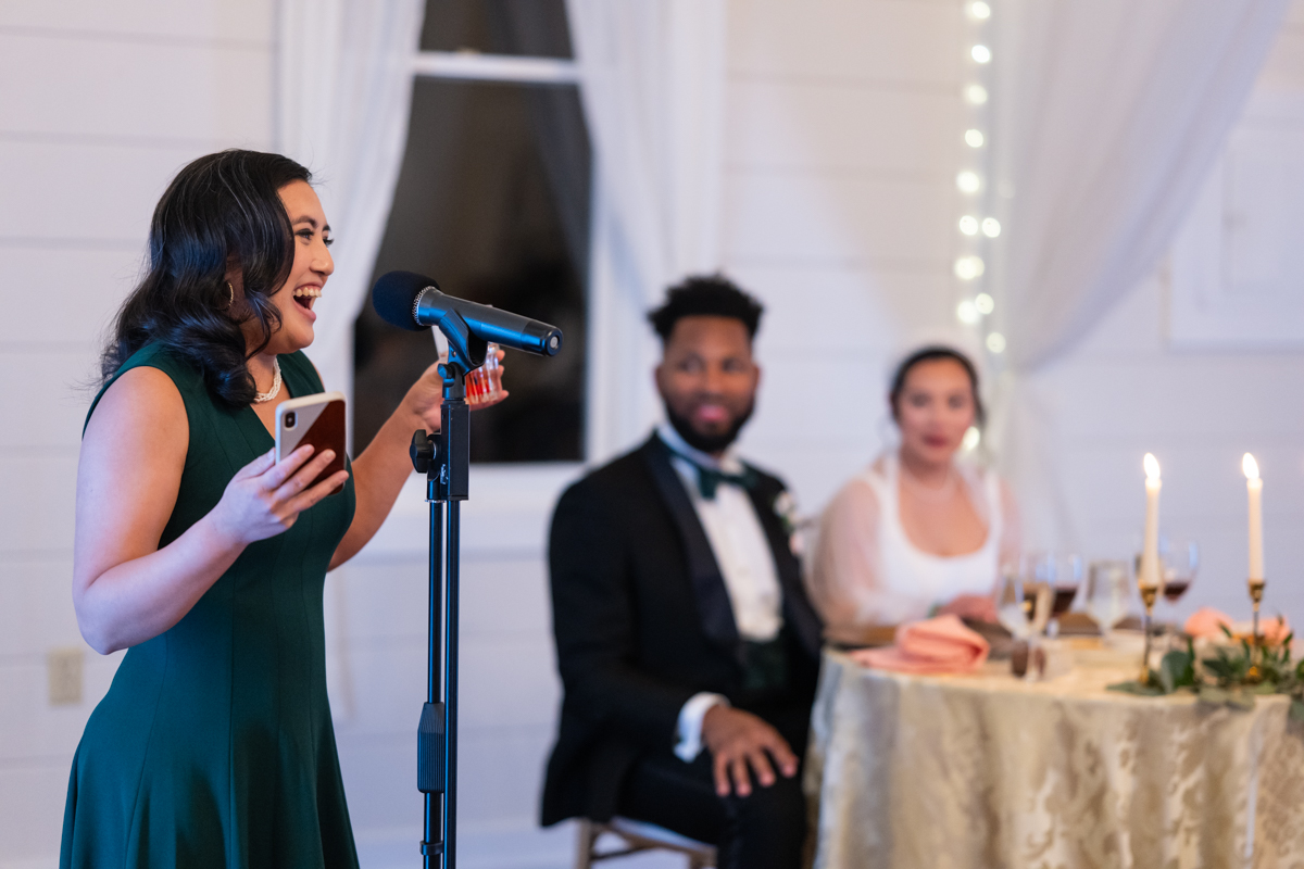 Maid of Honor Speech, Wedding Reception, Rosemont Manor, Emily Mar Photography