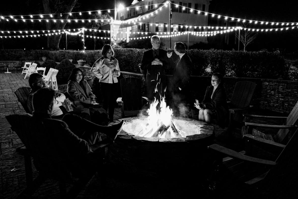 Fire Pit, Wedding Reception, Rosemont Manor, Emily Mar Photography